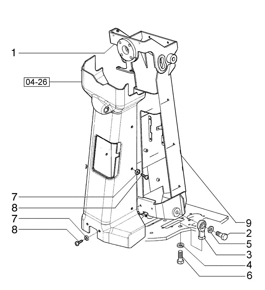 Схема запчастей Case 845B - (05-03[01]) - OPERATORS CONSOLE (05) - STEERING