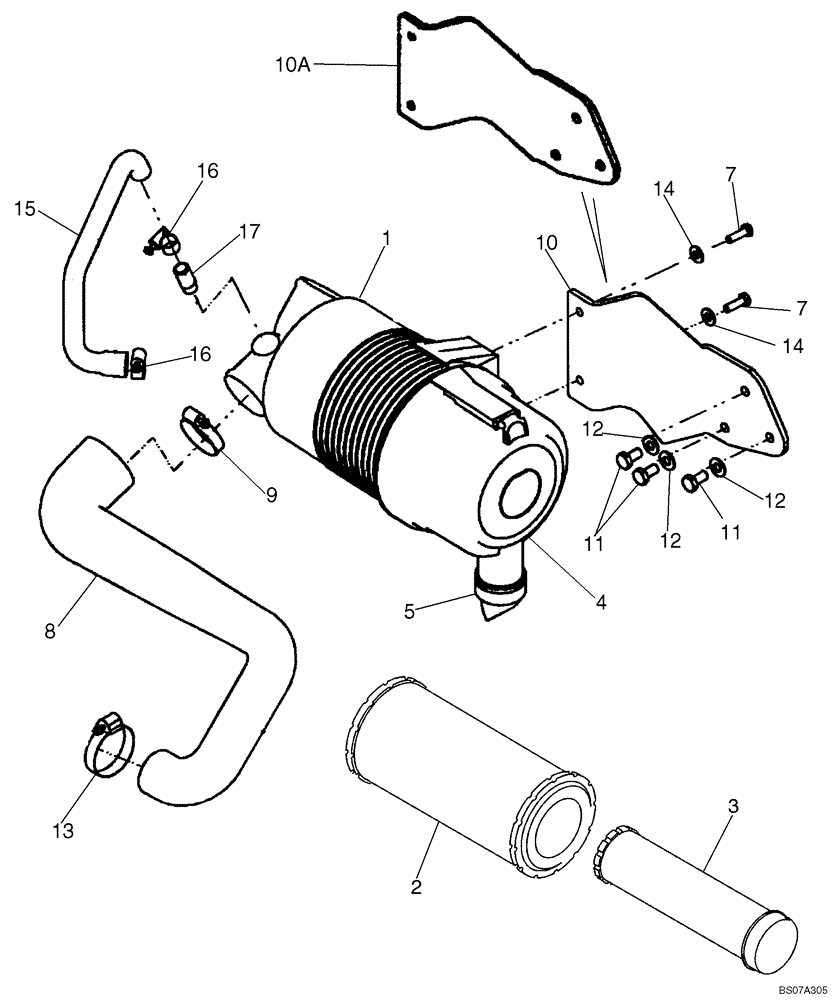 Схема запчастей Case 435 - (02-04) - AIR CLEANER - ENGINE (02) - ENGINE