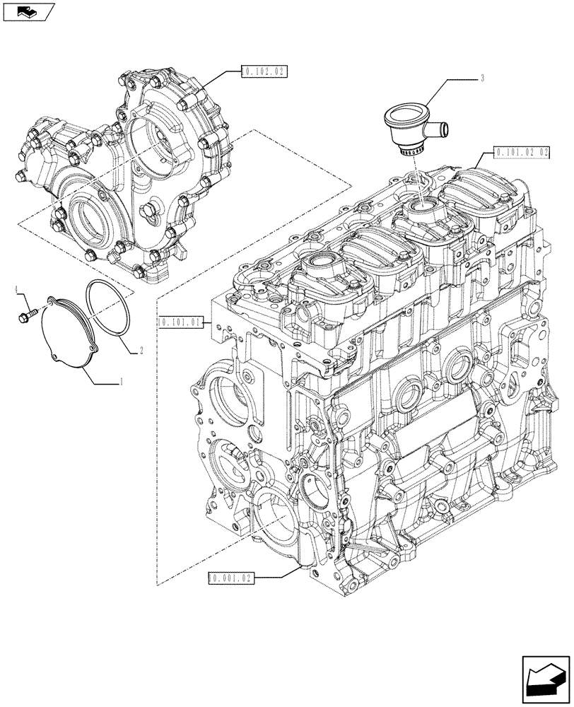 Схема запчастей Case F5CE5454G A001 - (10.101.03) - ENGINE BREATHERS (504245734) (10) - ENGINE