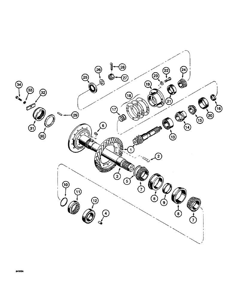 Схема запчастей Case 19 - (46) - RING GEAR, PINION AND SHAFT 