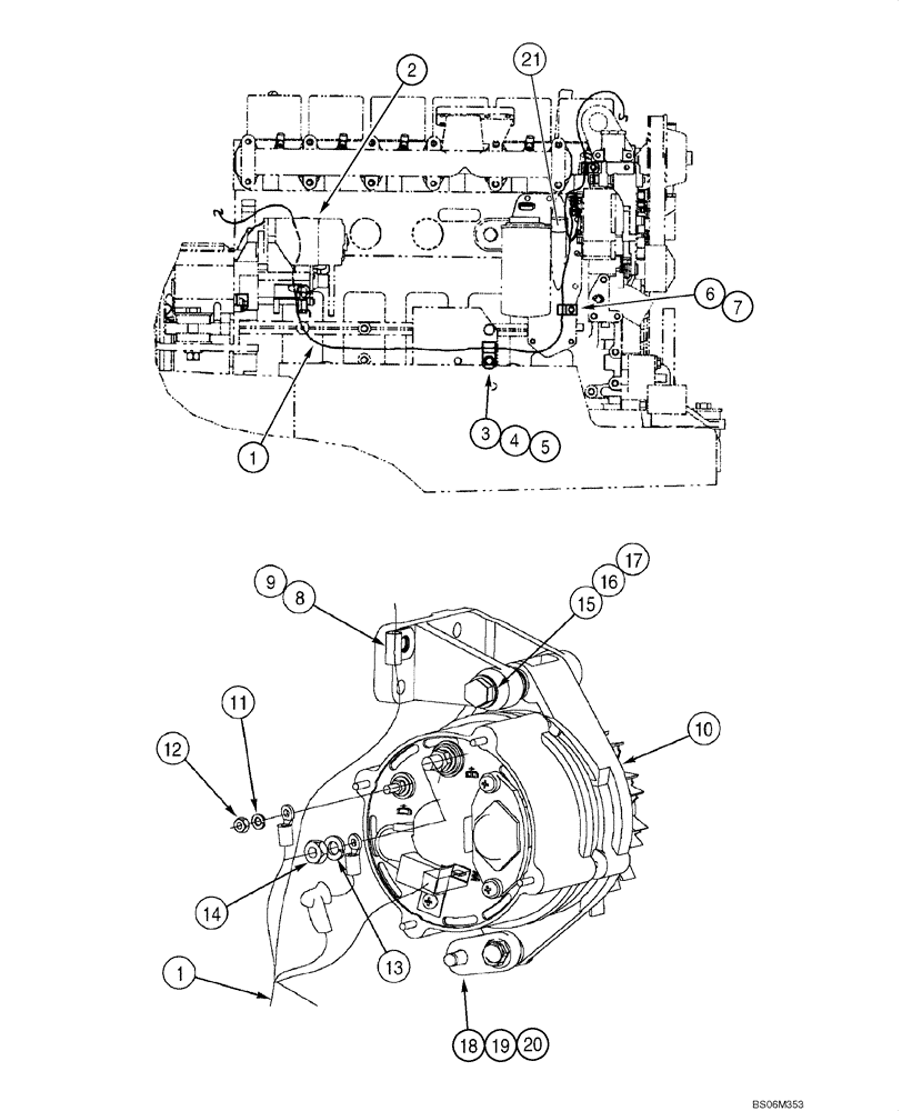 Схема запчастей Case 1150H - (04-10) - HARNESS, FRONT - ALTERNATOR (04) - ELECTRICAL SYSTEMS