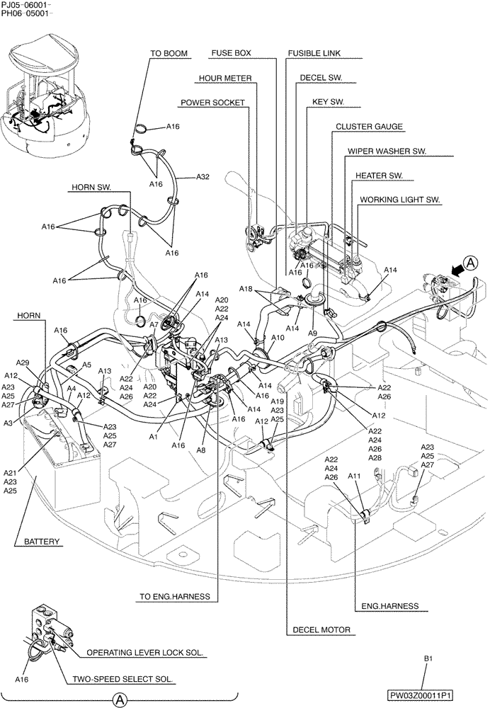 Схема запчастей Case CX50B - (01-080) - ELEC ASSY, UPP (55) - ELECTRICAL SYSTEMS