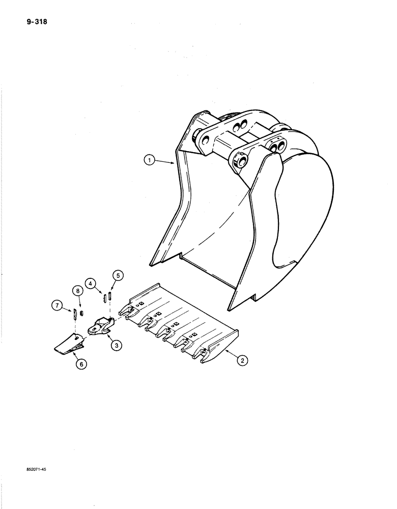 Схема запчастей Case 1080B - (9-318) - BACKHOE BUCKETS, SEVERE DUTY (09) - CHASSIS