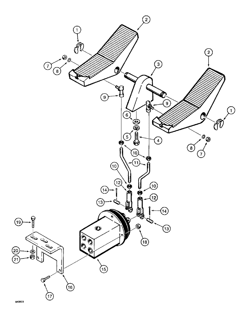 Схема запчастей Case 1187 - (280) - FOOT PEDAL CONTROLS (05) - UPPERSTRUCTURE CHASSIS