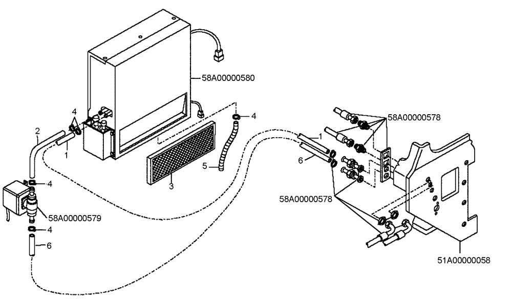 Схема запчастей Case 327B - (58A00000581[001]) - HEATING CIRCUIT, CAB (87581564) (10) - Cab/Cowlings