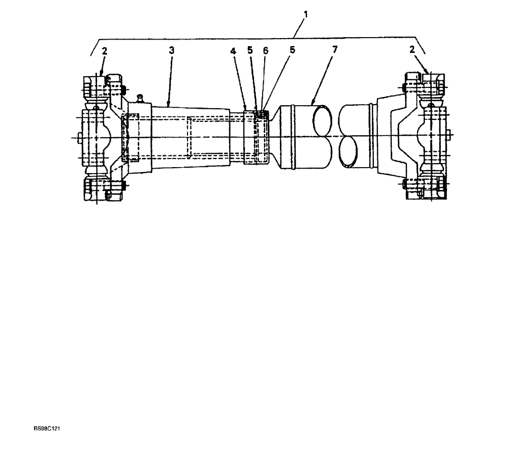 Схема запчастей Case 689G - (06-30) - DRIVE SHAFT ASSEMBLY (06) - POWER TRAIN
