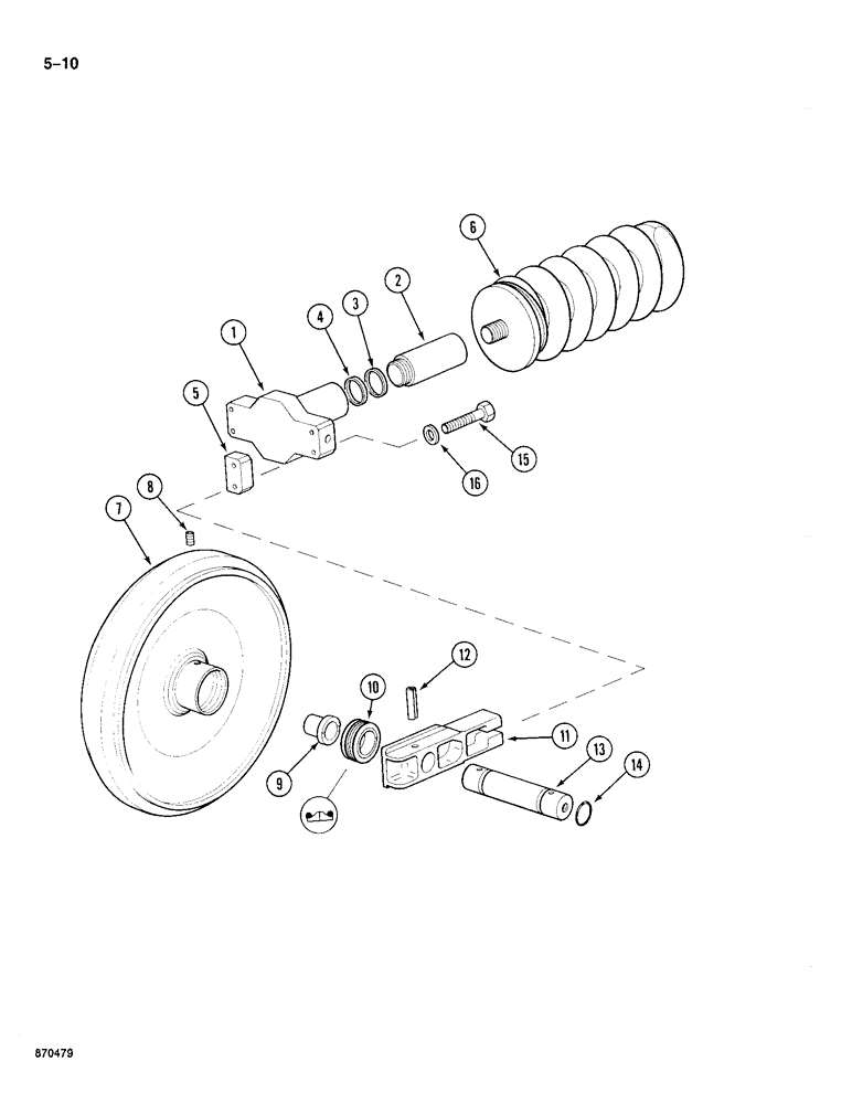 Схема запчастей Case 688 - (5-10) - TRACK IDLER AND ADJUSTMENT CYLINDER, INTERTRAC IDENTIFICATION (11) - TRACKS/STEERING