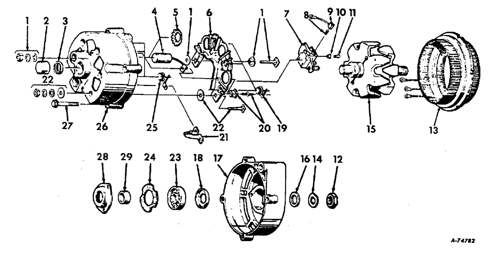 Схема запчастей Case 3400 - (044) - ALTERNATOR GENERATOR (55) - ELECTRICAL SYSTEMS