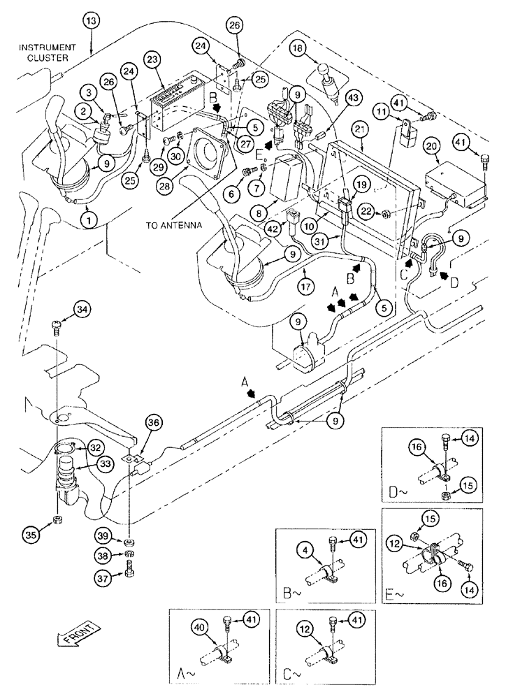 Схема запчастей Case 9050B - (4-018) - CAB ELECTRICAL SYSTEM CONSOLE, CONTROLLER AND AUXILIARY CONTROL HARNESSES (04) - ELECTRICAL SYSTEMS