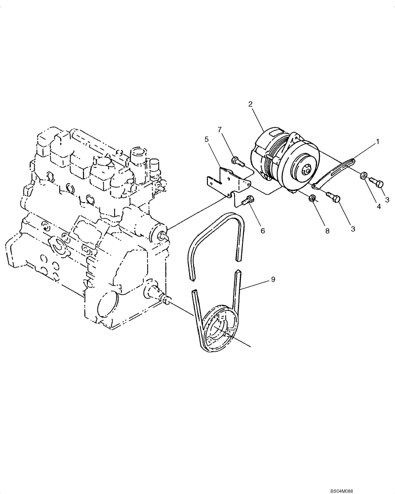 Схема запчастей Case SR150 - (55.301.02) - ALTERNATOR MOUNTING (55) - ELECTRICAL SYSTEMS