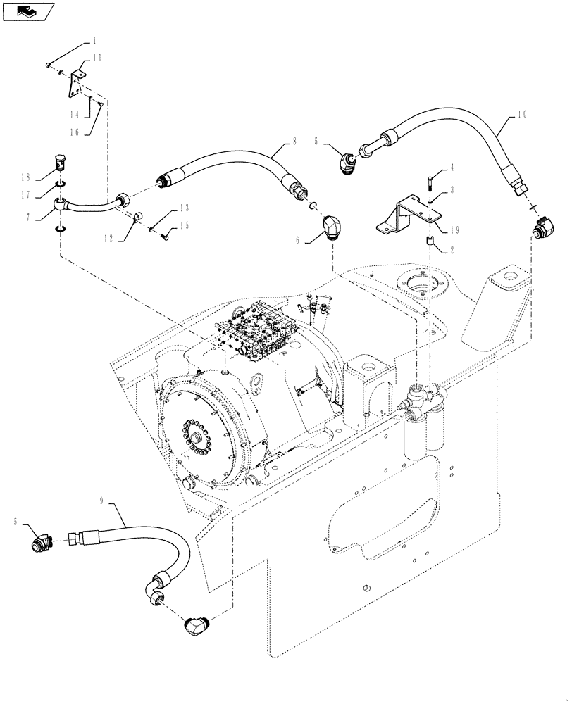 Схема запчастей Case 1121F - (21.102.01) - 4 SPEED TRANSMISSION FILTER LINES INSTALL (21) - TRANSMISSION