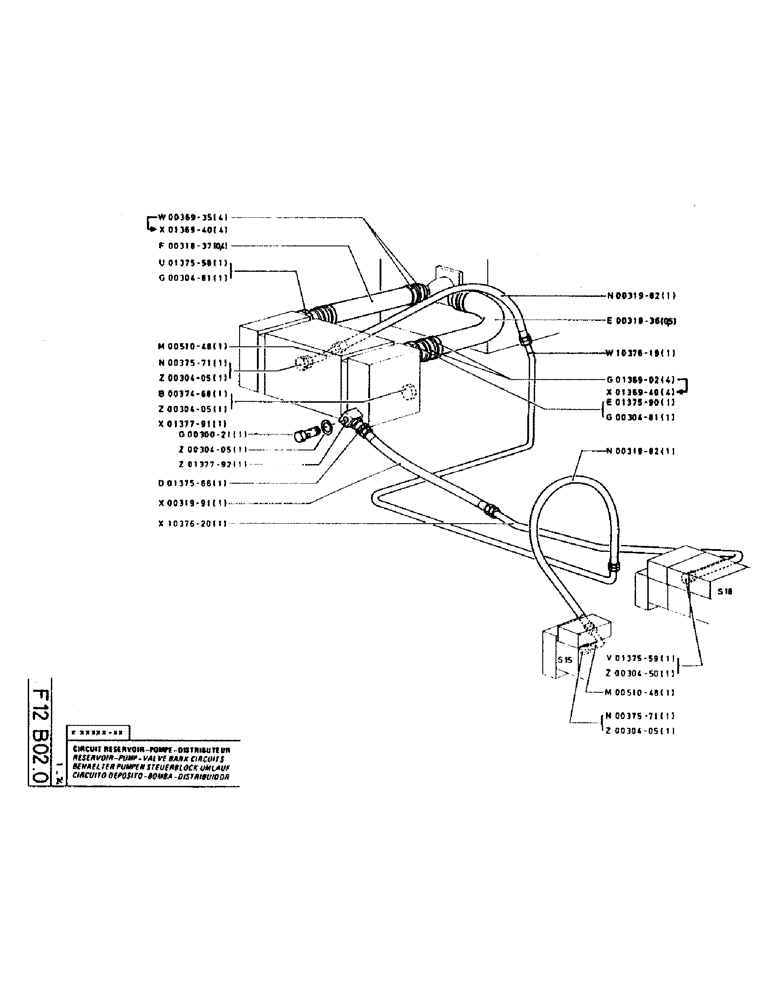 Схема запчастей Case LC80M - (043) - RESERVOIR - PUMP - VALVE BANK CIRCUITS 