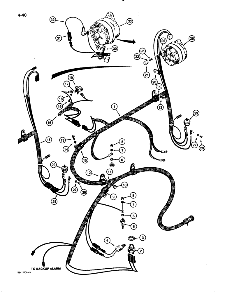 Схема запчастей Case W30 - (4-40) - ELECTRICAL SYSTEM, ENGINE AND TRANSMISSION HARNESS, USED ON MODELS WITH ALLISON TRANSMISSION (04) - ELECTRICAL SYSTEMS