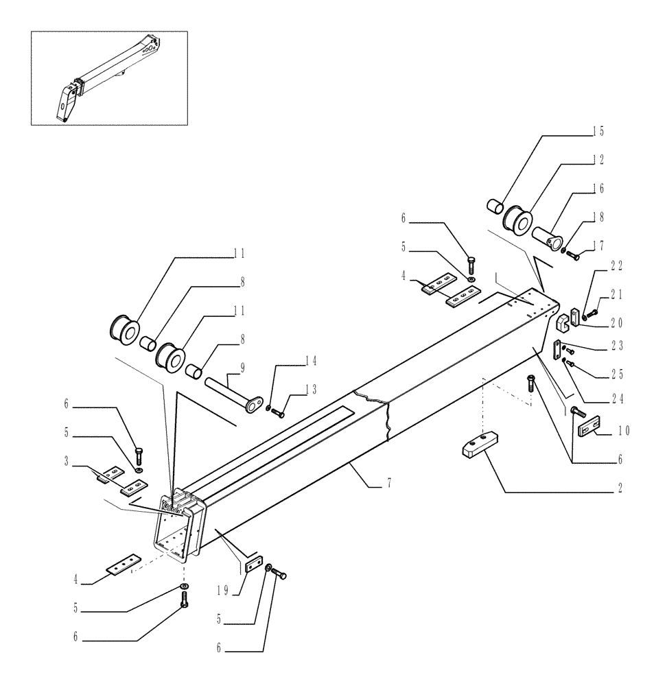 Схема запчастей Case TX742 - (9.80092[02]) - TELESCOPIC ARM FOR 4 FUNCTIONS (42 FEET) - OPTIONAL CODE 749027341 (83) - TELESCOPIC SINGLE ARM