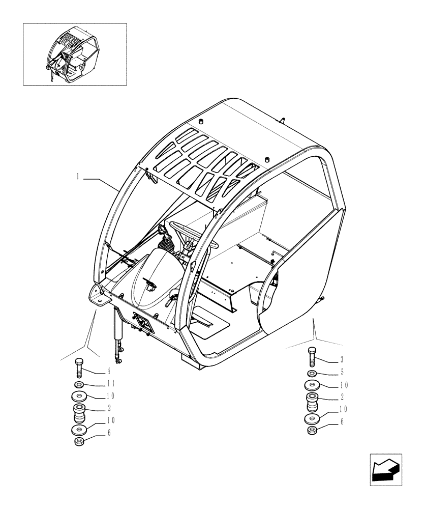 Схема запчастей Case TX945 - (9.00581A[01]) - ROPS CANOPY CASE - E.P. - STRUCTURE - OPTIONAL CODE 749260021 - VERSION (03/04) (90) - PLATFORM, CAB, BODYWORK AND DECALS