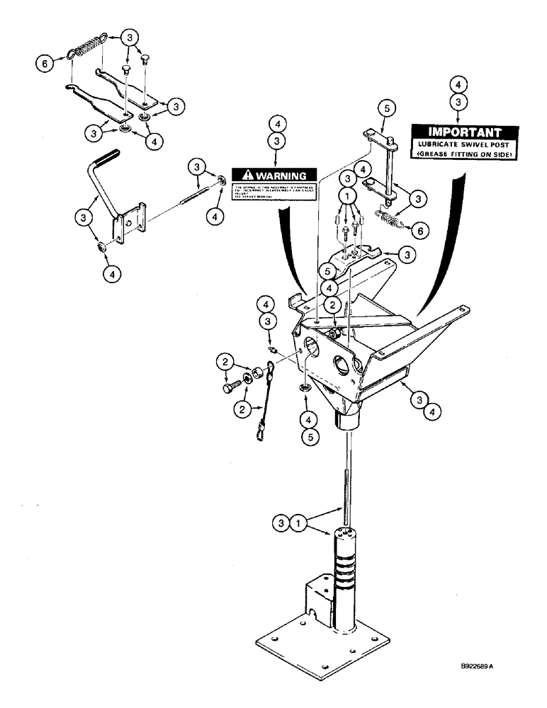 Схема запчастей Case 590 - (9-103G) - STANDARD SEAT SUPPORT AND PEDESTAL (09) - CHASSIS/ATTACHMENTS