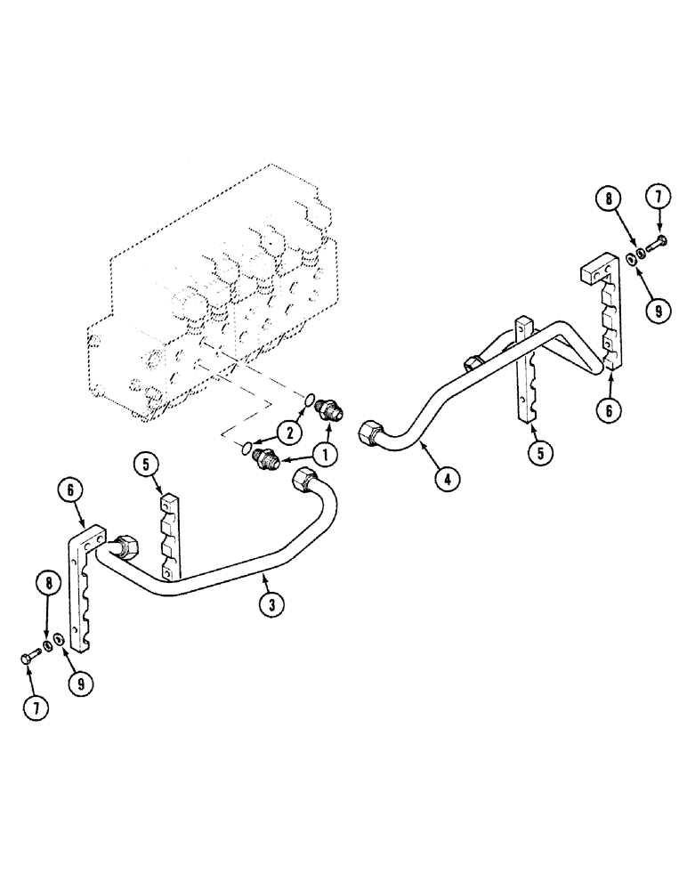 Схема запчастей Case 580SK - (8-214) - HYDRAULIC CIRCUIT, DIPPER CYLINDER, SERVOPOWER, S/N JJH0046382 AND UP (08) - HYDRAULICS