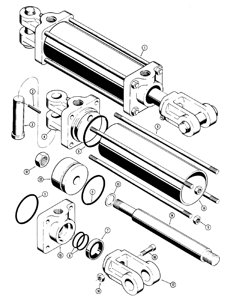 Схема запчастей Case 530 - (74) - D40197 SIDE SHIFT CYLINDER (35) - HYDRAULIC SYSTEMS