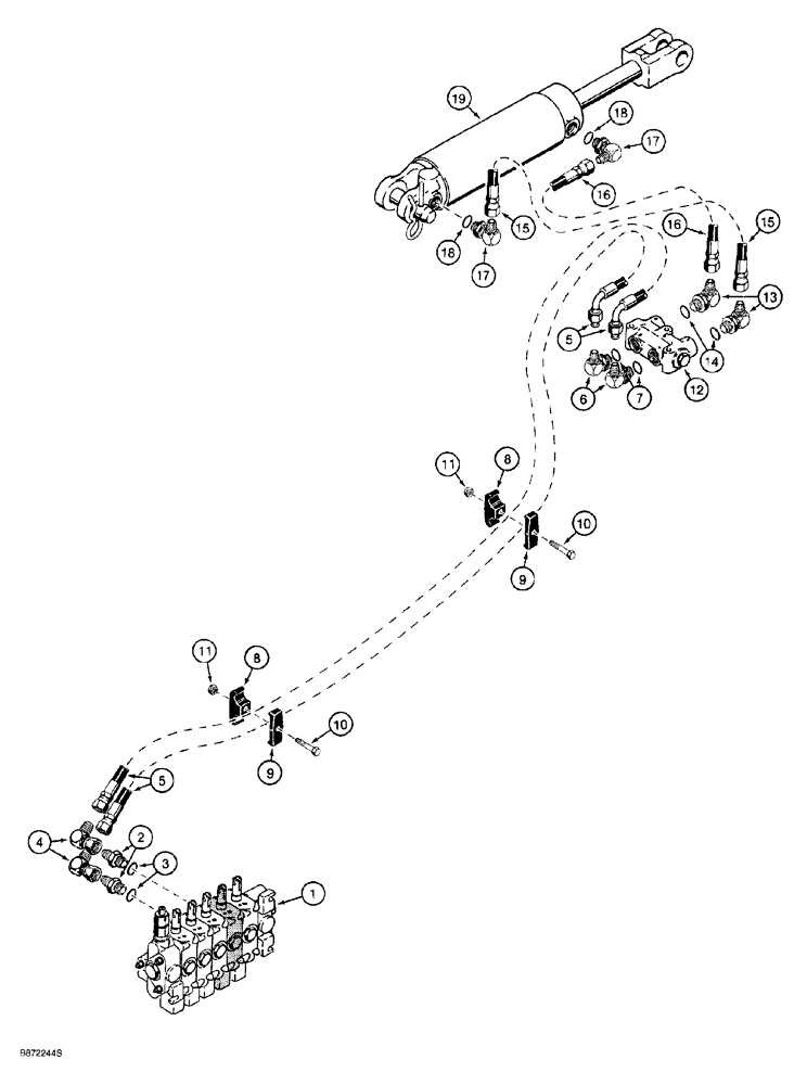 Схема запчастей Case 760 - (08-076) - REEL CARRIER LIFT HYDRAULIC CIRCUIT (35) - HYDRAULIC SYSTEMS
