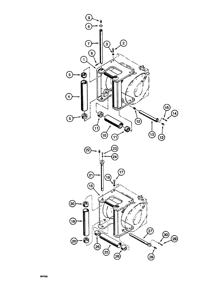 Схема запчастей Case 19 - (50) - THREE AND FOUR ROLLER FAIRLEADS, LONG SHAFTS RETAINED BY RING AND ROLL PIN 