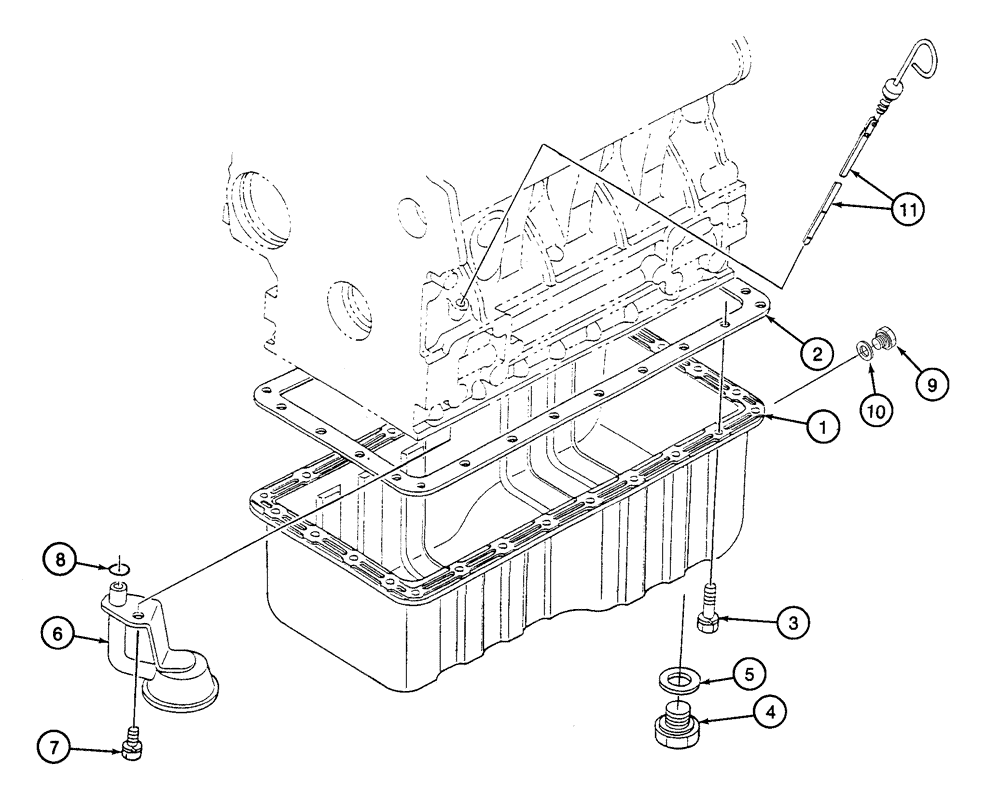 Схема запчастей Case 460 - (2-18) - OIL PAN, KUBOTA V1505-B ENGINE (02) - ENGINE