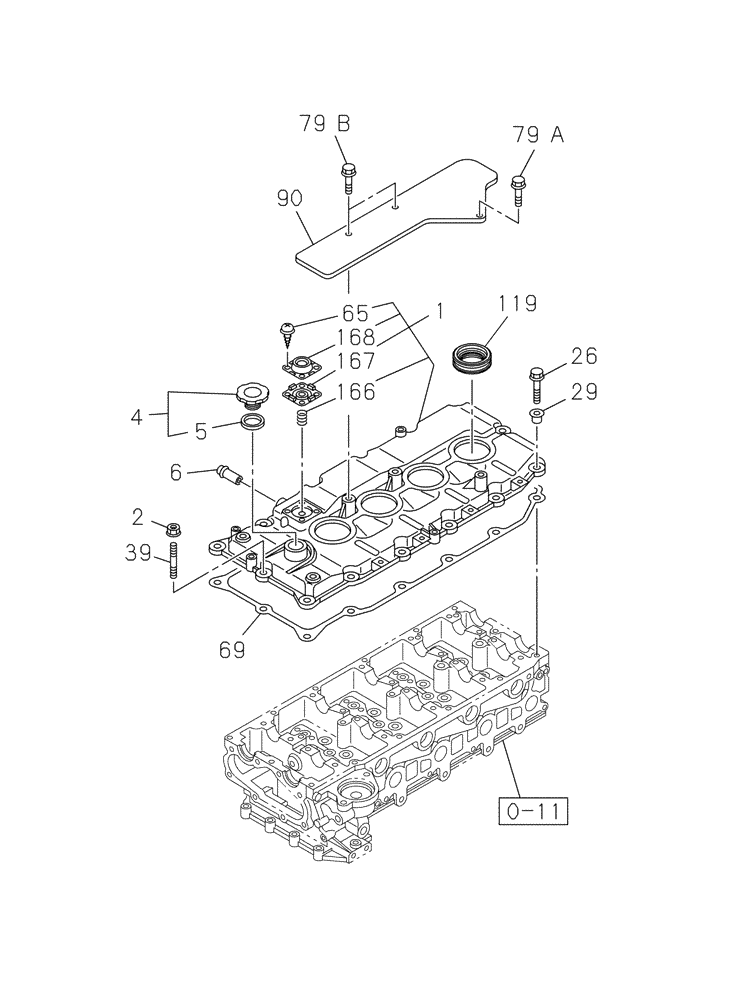 Схема запчастей Case CX160B - (02-08) - COVER- CYLINDER HEAD - UNTIL DAC160K5NBSAF1746 (02) - ENGINE