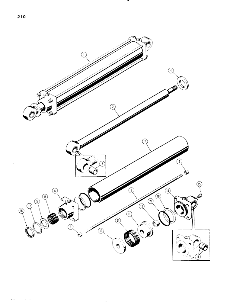 Схема запчастей Case 1150 - (210) - POWER ANGLING CYLINDER, 3" I.D. X 33-1/4" STROKE (07) - HYDRAULIC SYSTEM