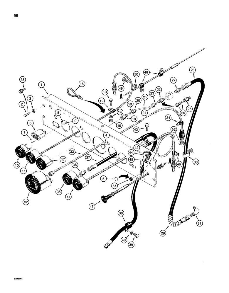 Схема запчастей Case 1155D - (096) - INSTRUMENT PANEL (04) - ELECTRICAL SYSTEMS