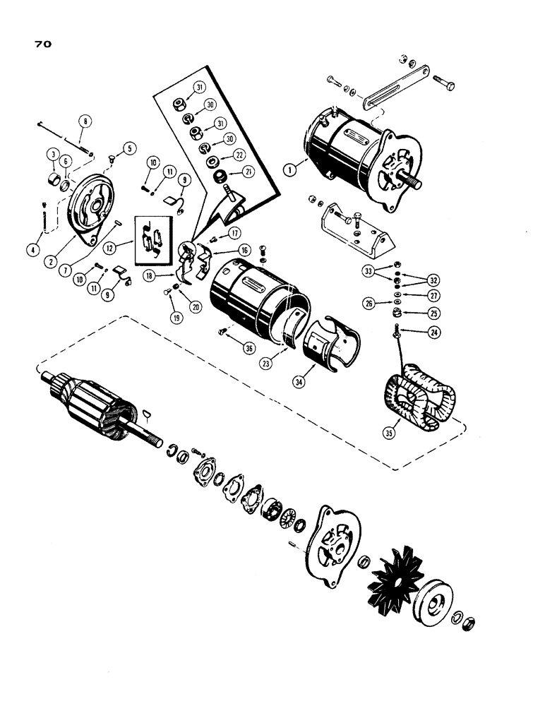 Схема запчастей Case 450 - (070) - F21239 GENERATOR, (188) SPARK IGNITION ENGINE (06) - ELECTRICAL SYSTEMS