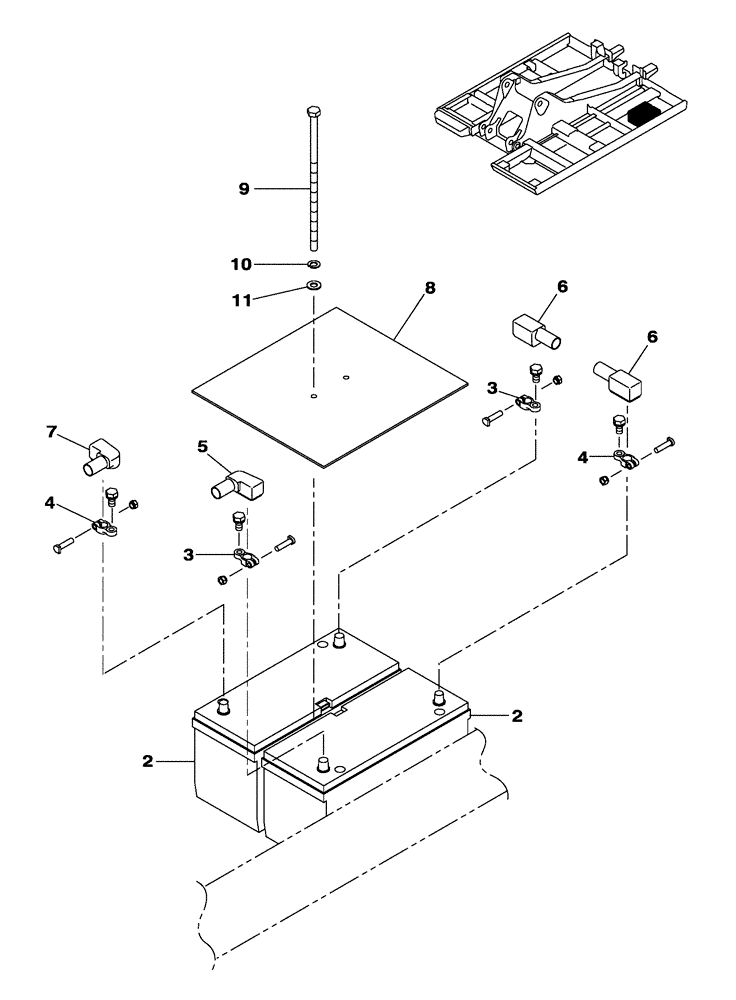 Схема запчастей Case CX210C LR - (55.302.01) - BATTERY (55) - ELECTRICAL SYSTEMS