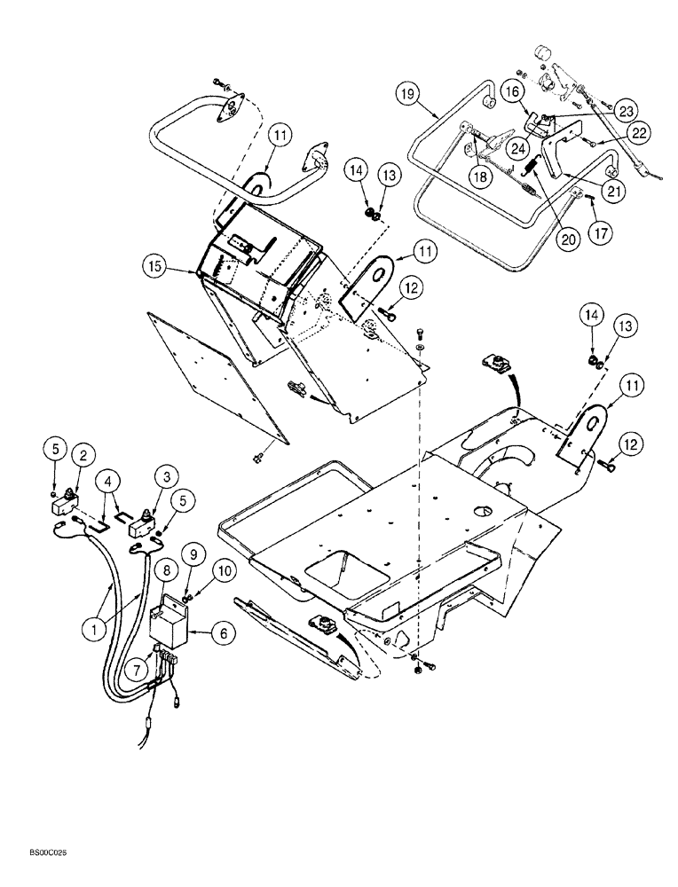 Схема запчастей Case 60 - (09-02) - ELECTRICAL HARNESS, LIFT HOOKS AND OPERATOR CONTROLS (60 TRENCHER) 