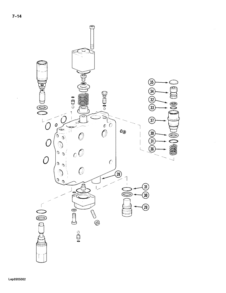 Схема запчастей Case 688 - (7-14) - DRIVE CONTROL VALVE, TRACK DRIVE SECTION (07) - BRAKES