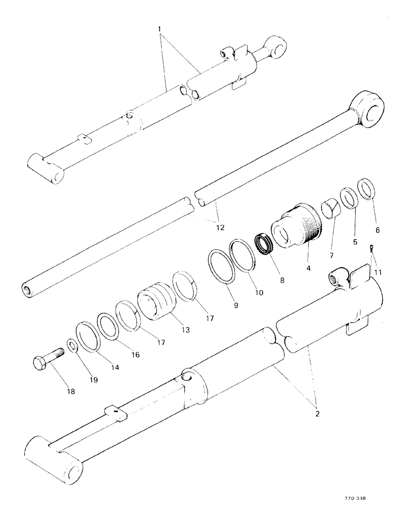 Схема запчастей Case 580F - (207A) - BACKHOE EXTENDAHOE CYLINDER, STARTING WITH NO 3.775.162, AXIAL BACKHOE (35) - HYDRAULIC SYSTEMS