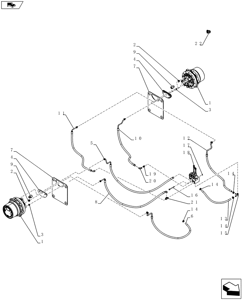 Схема запчастей Case TV380 - (35.353.AC[06]) - TRAVEL SPEED E-H (TR320,TV380) (35) - HYDRAULIC SYSTEMS