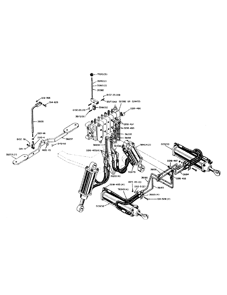 Схема запчастей Case 310 - (22) - SWING CYLINDER AND STABILIZER CYLINDER HYDRAULICS 