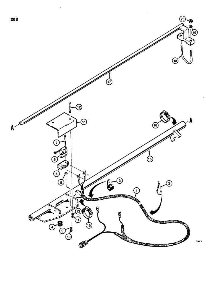 Схема запчастей Case 850C - (288) - LOADER RETURN-TO-DIG (05) - UPPERSTRUCTURE CHASSIS