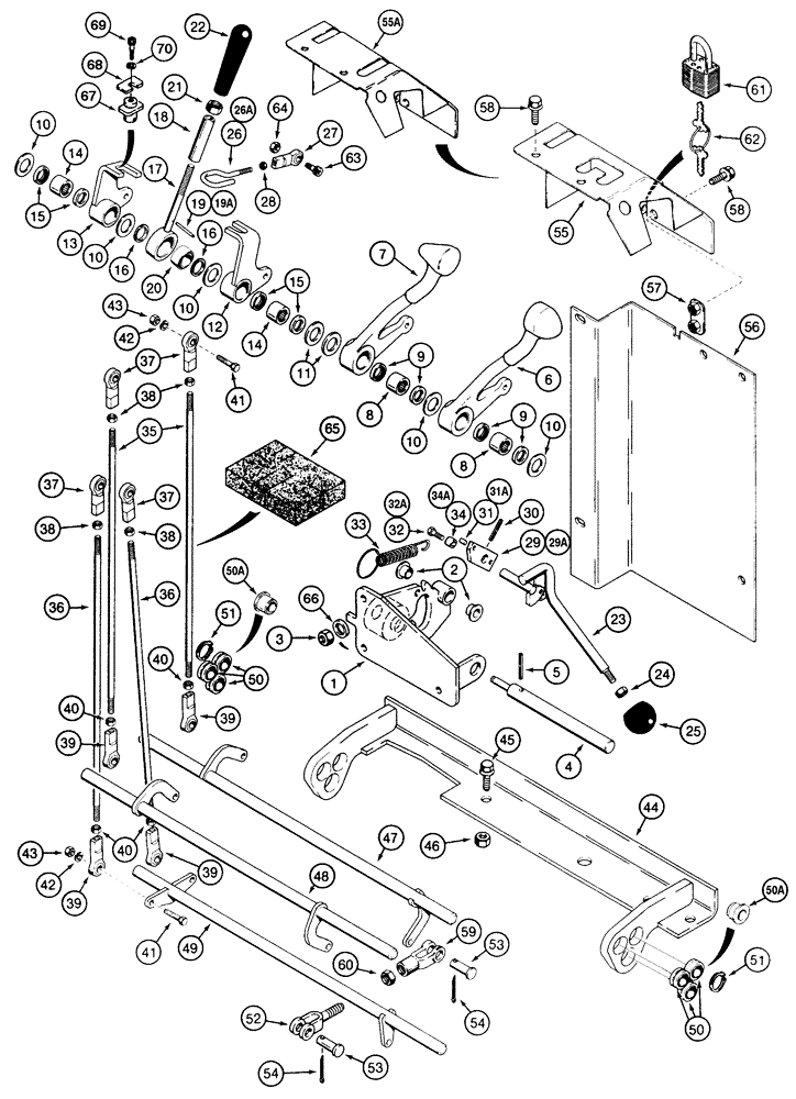 Схема запчастей Case 855E - (6-34) - TRANSMISSION CONTROLS (06) - POWER TRAIN