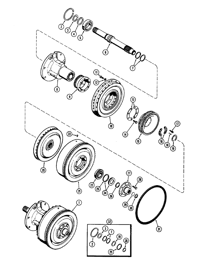 Схема запчастей Case 580 - (092) - A37654 TORQUE CONVERTER (17) - TORQUE CONVERTER