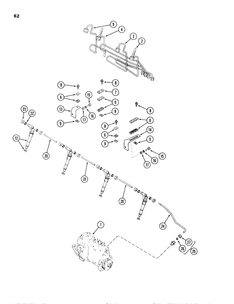 Схема запчастей Case 680H - (062) - FUEL INJECTION SYSTEM, 336BD DIESEL ENGINE (03) - FUEL SYSTEM
