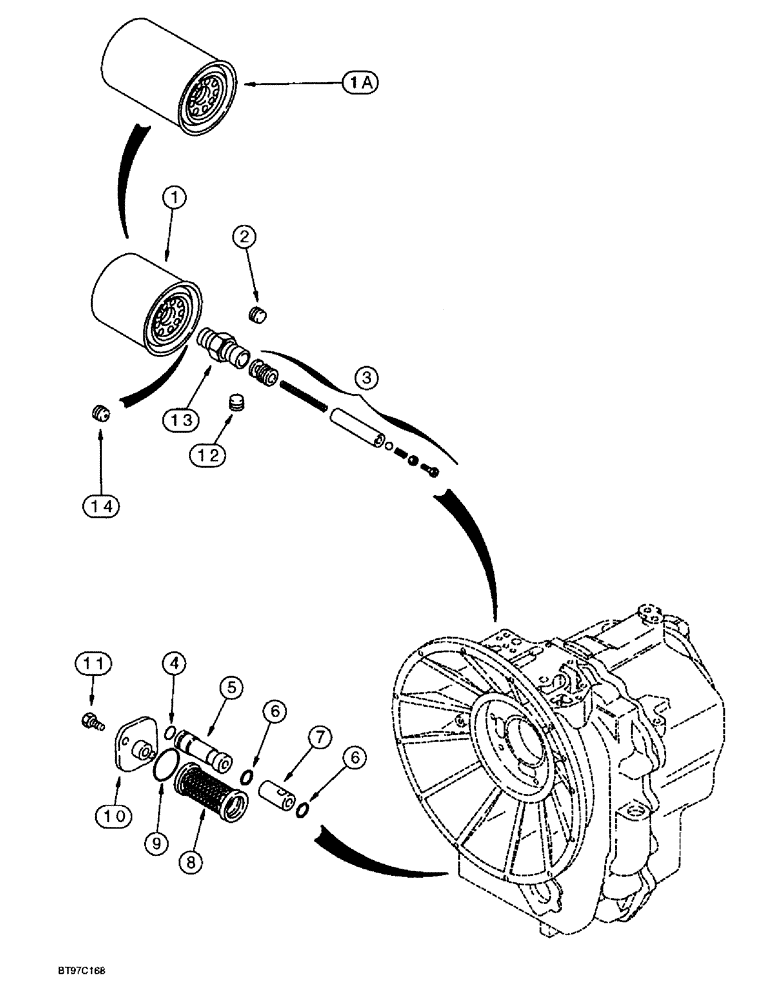 Схема запчастей Case 580SL - (6-24) - TRANSMISSION ASSEMBLY, OIL FILTERS, TWO WHEEL AND FOUR WHEEL DRIVE (06) - POWER TRAIN
