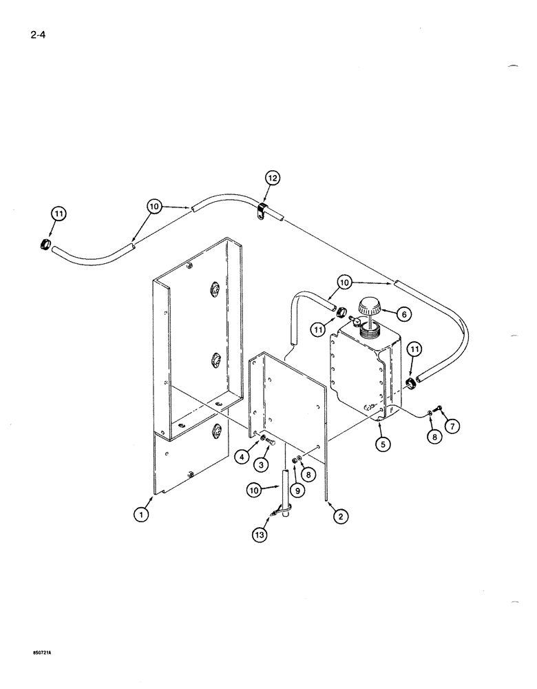Схема запчастей Case 1085B - (2-004) - COOLANT RECOVERY SYSTEM (02) - ENGINE