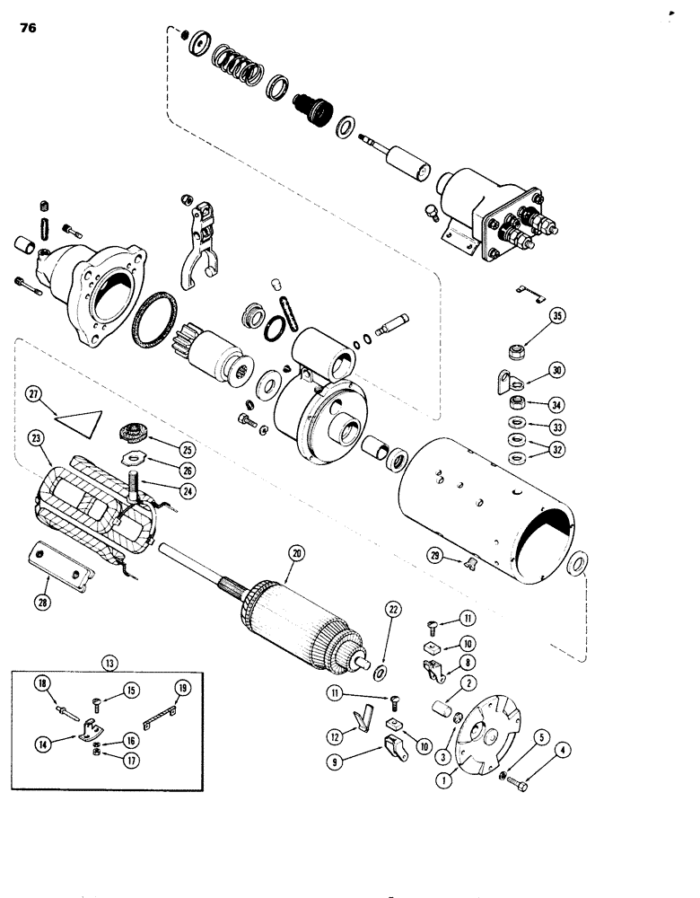 Схема запчастей Case 680G - (076) - L106562 STARTER, METRIC EXTERNAL THREADS (04) - ELECTRICAL SYSTEMS