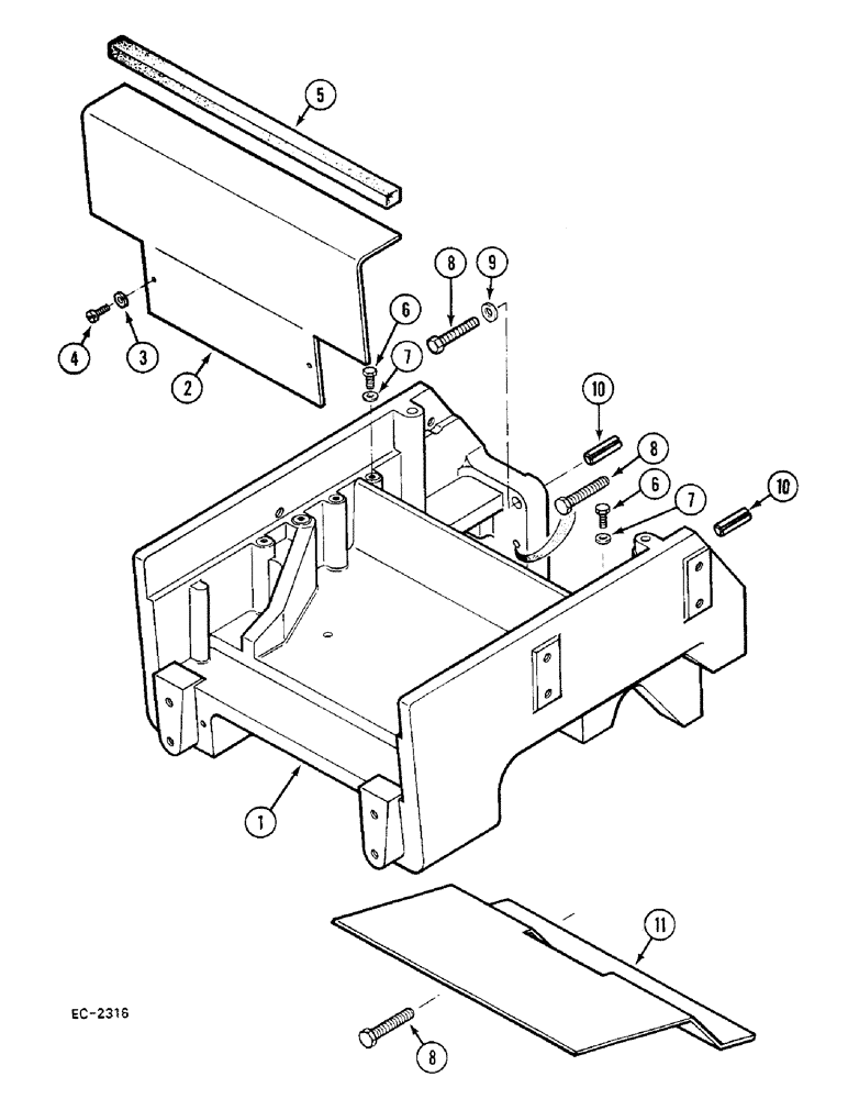 Схема запчастей Case 380B - (9-268) - FRONT BOLSTER, CAST (09) - CHASSIS/ATTACHMENTS
