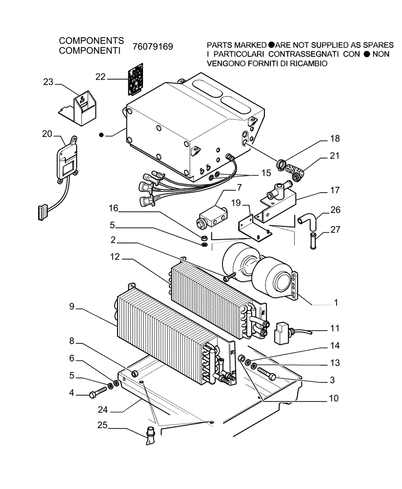 Схема запчастей Case 1850K LGP - (9.653[37]) - ROPS CAB - OPTIONAL CODE 76078133 (19) - OPTIONS