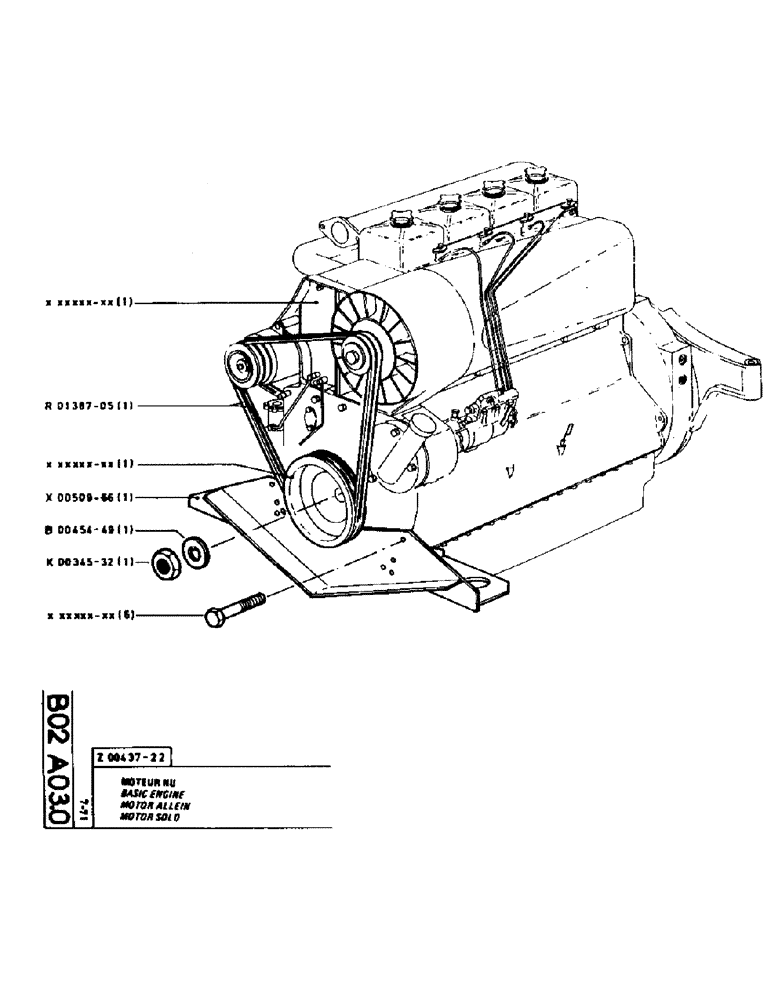 Схема запчастей Case TC45 - (021) - BASIC ENGINE 