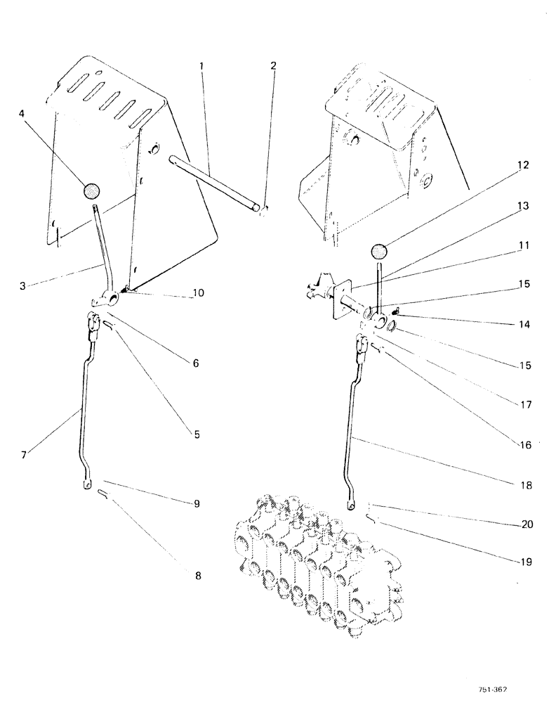 Схема запчастей Case 580F - (286) - SIDE SHIFT BACKHOE EXTENDAHOE CONTROL (84) - BOOMS, DIPPERS & BUCKETS