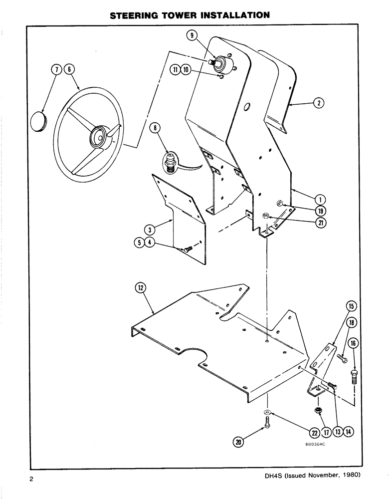 Схема запчастей Case DH4 - (1-02) - STEERING TOWER INSTALLATION (41) - STEERING