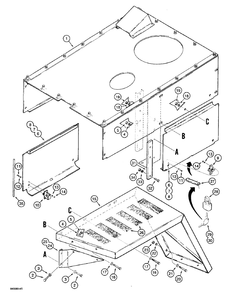 Схема запчастей Case W36 - (9-484) - SIDE PANELS AND REAR FENDERS (09) - CHASSIS