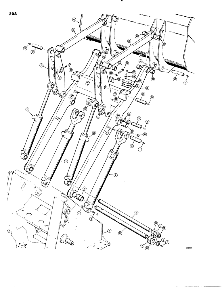 Схема запчастей Case W20 - (208) - LOADER LIFT FRAME AND RELATED PARTS (09) - CHASSIS