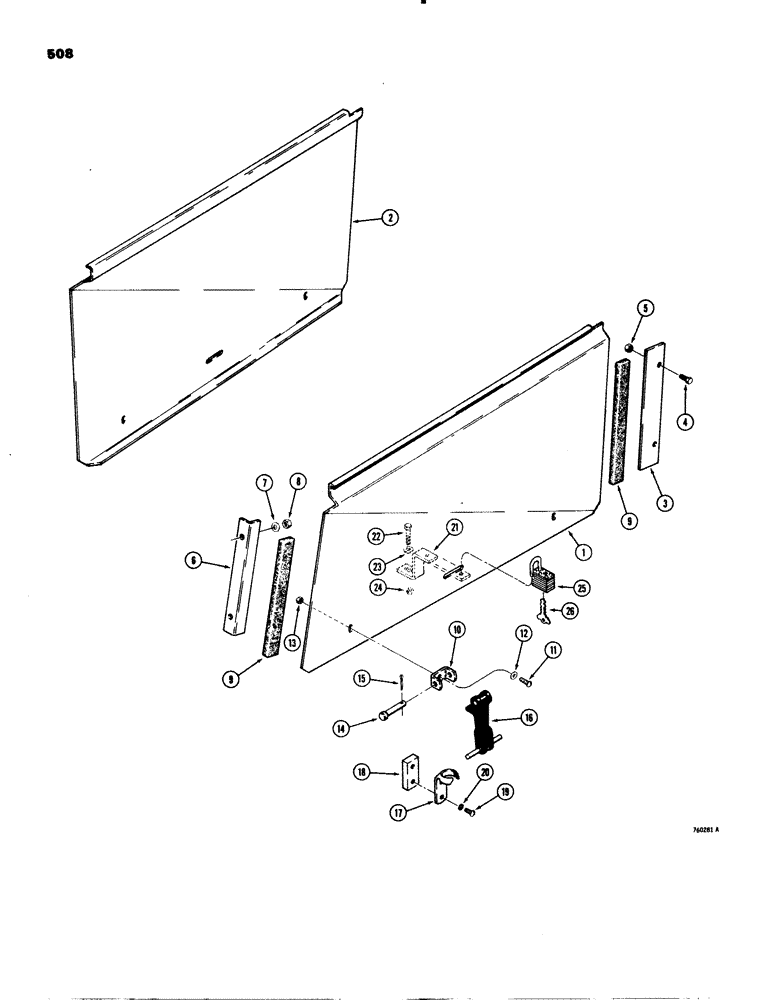 Схема запчастей Case 580C - (508) - EDGINE SIDE PANELS (09) - CHASSIS/ATTACHMENTS